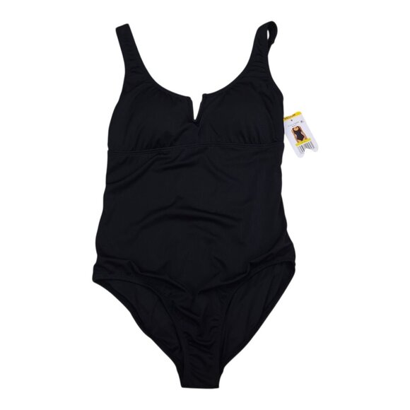 Anne Cole Black One-Piece Swimsuit Medium Adjustable Straps Keyhole Neckline - Picture 5 of 14